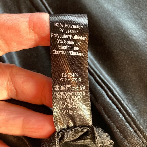 Rene Rofe Signature Black Corset Bustier, Size Large, Faux Leather, Ties in Back - Picture 10 of 10